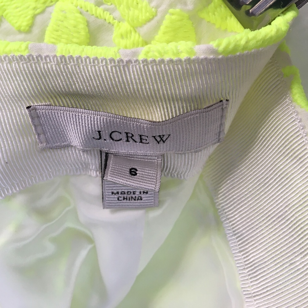 J. CREW BRIGHT YELLOW EMBROIDERED MINI SKIRT WOMENS SIZE 6 - Picture 10 of 15